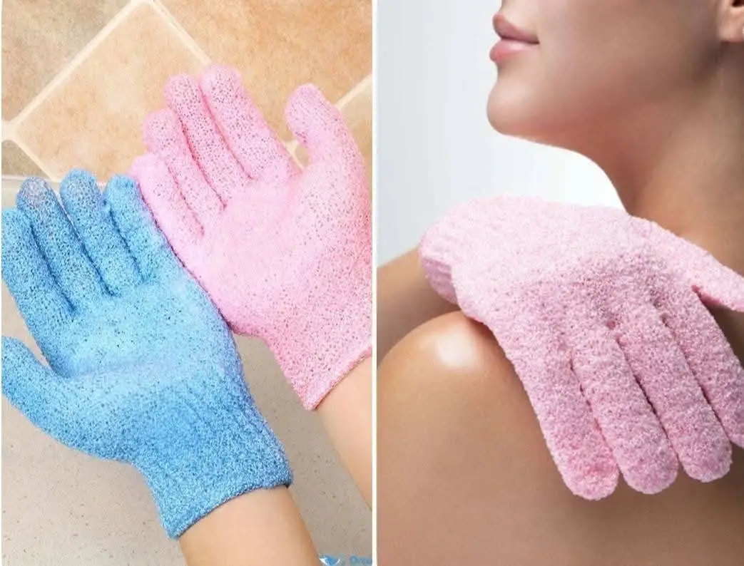 Exfoliating Bath Gloves for Deep Skin Cleaning and Body Scrubbingf Exfoliating Bath Gloves for Deep Skin Cleaning and Body Scrubbing - Image 1